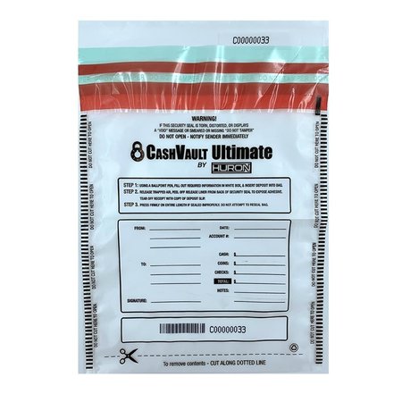 HURON 9 x 12 in Level 4 Tamper Evident Bag Clear 100PK HASZ0061